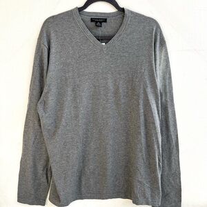 NWT Banana Republic Men  Cotton Silk Cashmere Blend  V-Neck  Sweater XL Gray